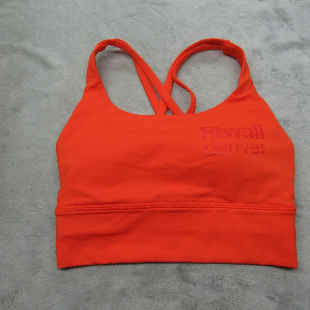 Lululemon Sports Bra‎ Womens 2 Orange Fitwall Denver Energy Longline Padded